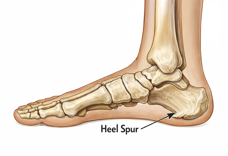 Foot with heel spur