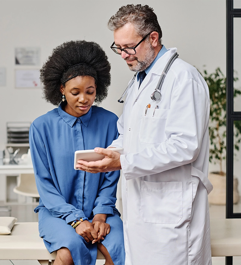 Doctor discussing reults